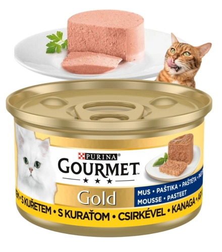Purina Gourmet Gold mus z kurczakiem karma mokra dla kota dorosłego 85 g