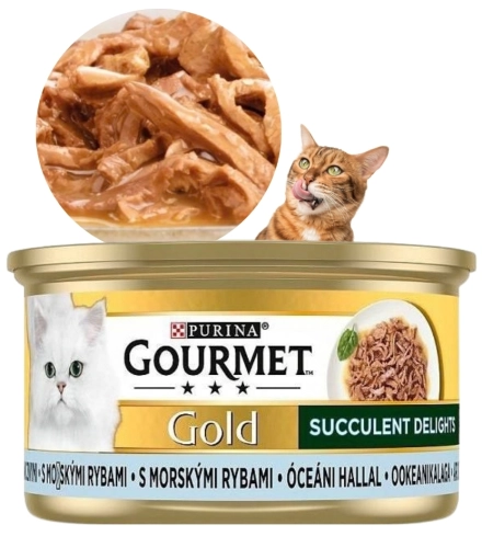 Purina Gourmet Gold mokra karma dla kota ryby morskie kawałki w sosie 85g