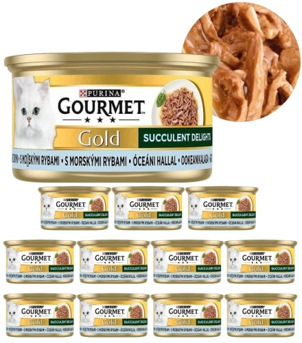 Purina Gourmet Gold mokra karma dla kota ryby morskie kawałki w sosie 12x 85g
