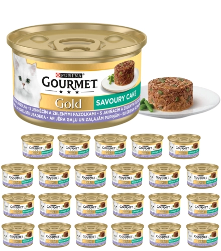 Purina Gourmet Gold mokra karma dla kota jagnięcina z zieloną fasolką 24x 85g