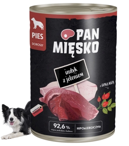 Pan Mięsko indyk z jeleniem mokra karma dla psa dorosłego bez zbóż 400g