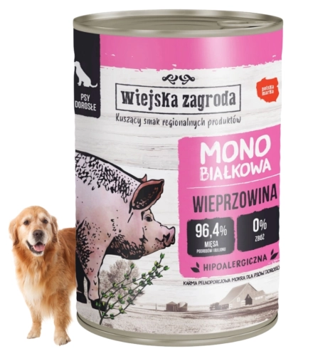 Wiejska Zagroda Wieprzowina monobiałkowa mokra karma dla psa 400g