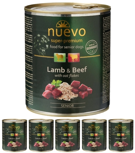 Nuevo Senior jagnięcina z wołowiną mokra karma dla starszego psa 6x 800g