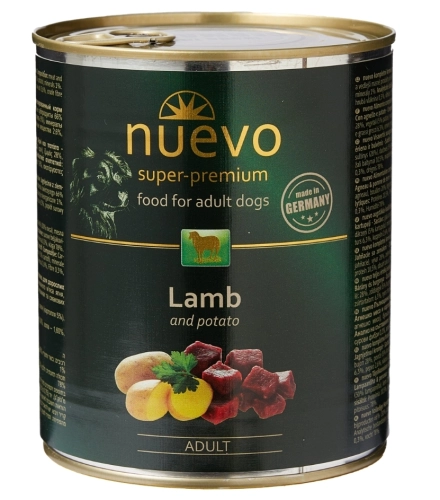 Nuevo mokra karma dla dorosłego psa Jagnięcina z ziemniakami 800g
