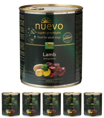 Nuevo mokra karma dla dorosłego psa Jagnięcina z ziemniakami 6x 800g