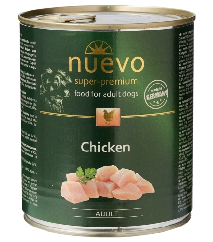 Nuevo Kurczak mięsna mokra karma dla dorosłego psa puszka 800g