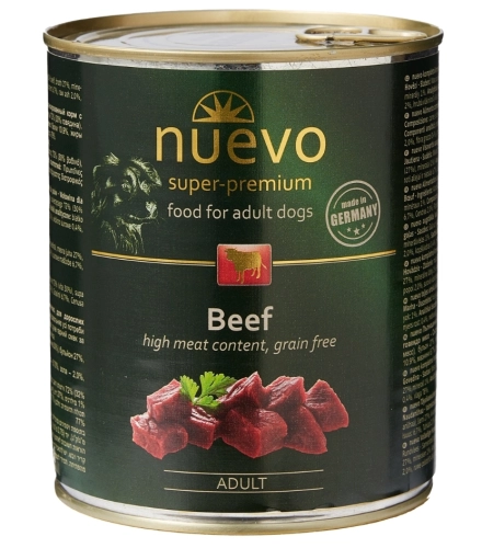 Nuevo mokra karma dla dorosłego psa wołowina w puszce 800g