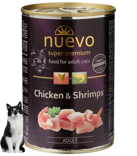 Nuevo mokra karma dla kota Kurczak z krewetkami w puszce 400g