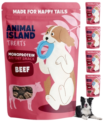 Animal Island monobiałkowy przysmak dla psa Pieczone Smaczki wołowina 5x80g