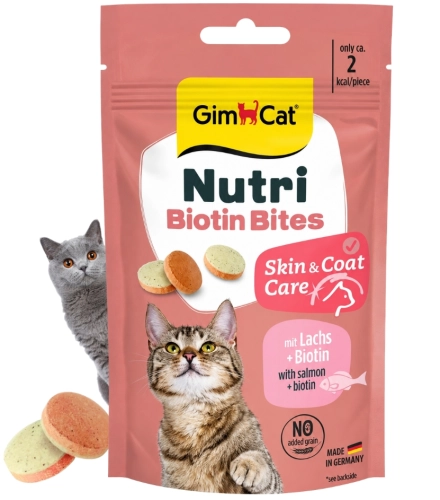 GimCat Nutri Biotin Bites łosoś przysmak dla kota z biotyną i cynkiem 40g
