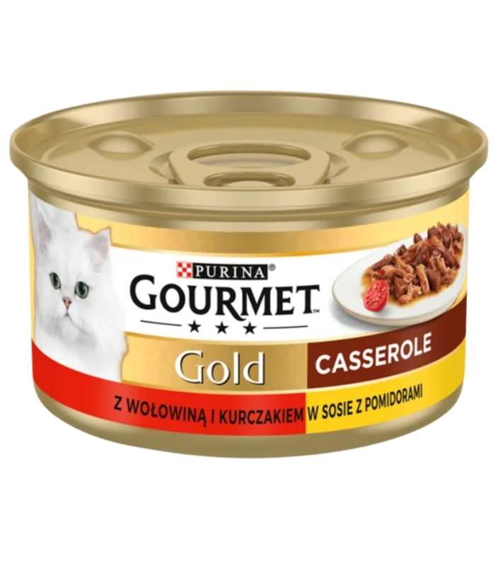 Purina Gourmet Gold Casserole mokra karma dla kota wołowina kurczak 85g (5)