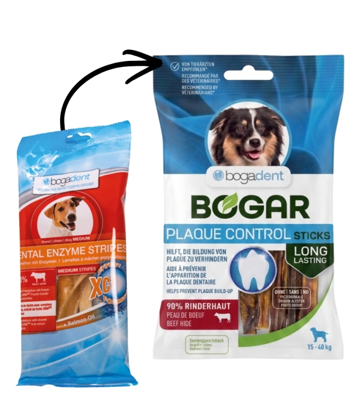 Bogadent Dental Enzyme Stripes Medium gryzak na zęby dla psa 15-40kg 100g 2.jpg