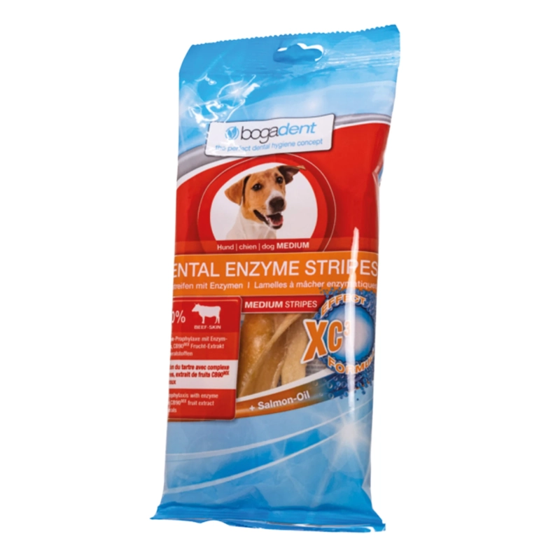 Bogadent Dental Enzyme Stripes Medium gryzak na zęby dla psa 15-40kg 100g 1.webp