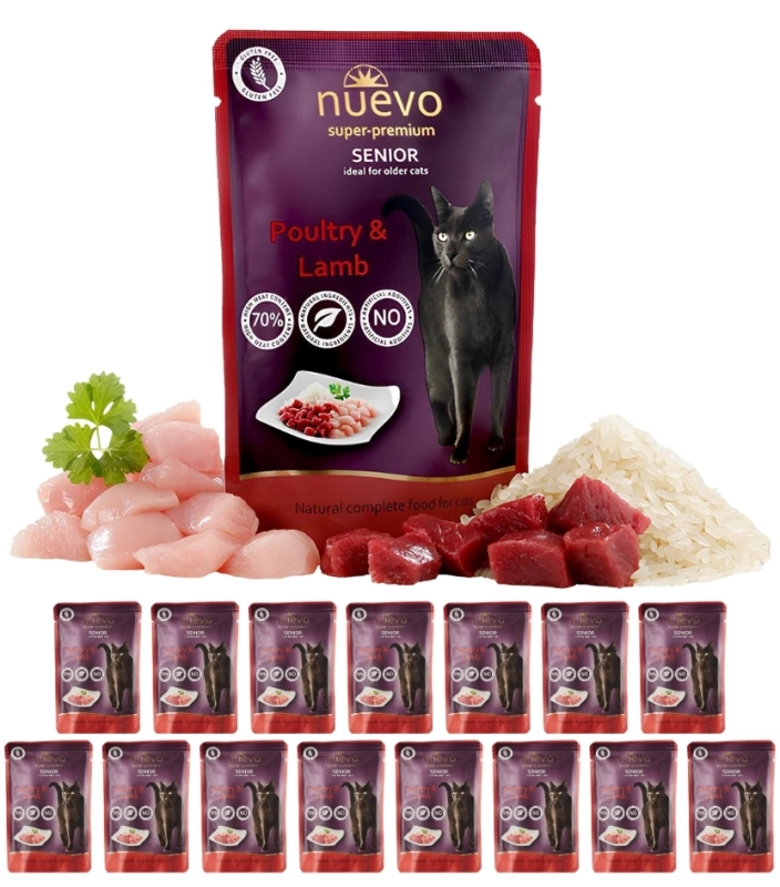 Nuevo Senior mokra karma dla kota seniora drób jagnięcina z ryżem 16x 85g