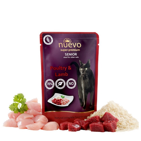 Nuevo Senior mokra karma dla kota seniora drób jagnięcina z ryżem 16x 85g 1