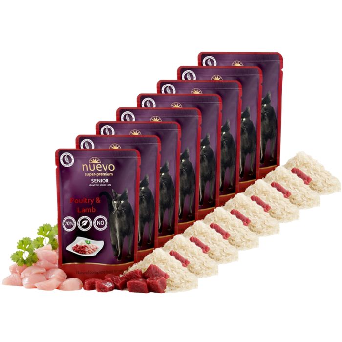 Nuevo Senior mokra karma dla kota seniora drób jagnięcina z ryżem 16x 85g 3