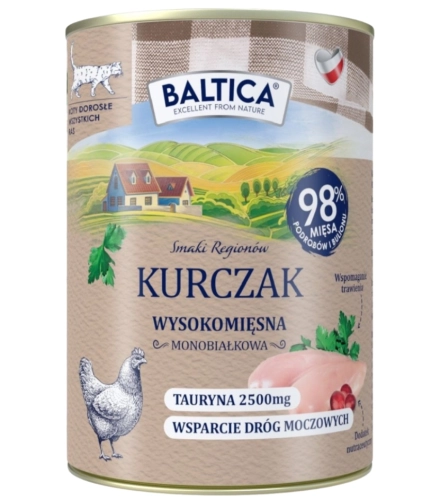Baltica Smaki Regionów monobiałkowa  mokra karma dla kota kurczak 400g