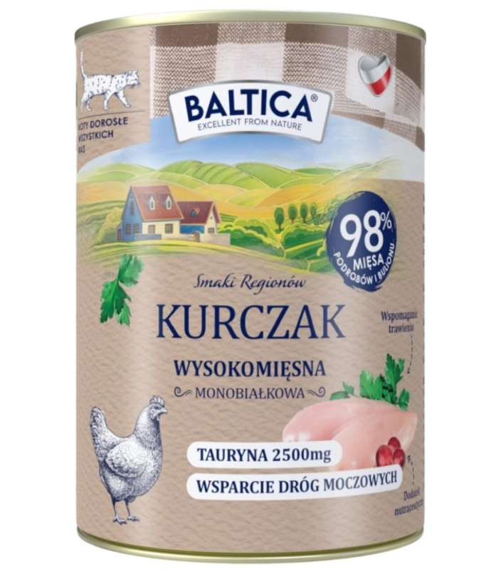 Baltica Smaki Regionów monobiałkowa mokra karma dla kota kurczak 400g