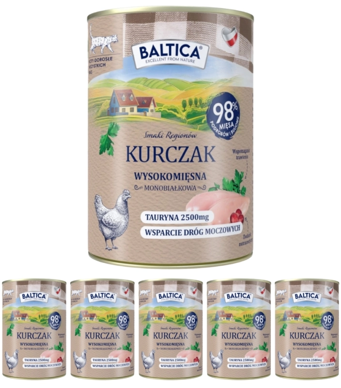 Baltica Smaki Regionów monobiałkowa mokra karma dla kota kurczak 6x 400g  4