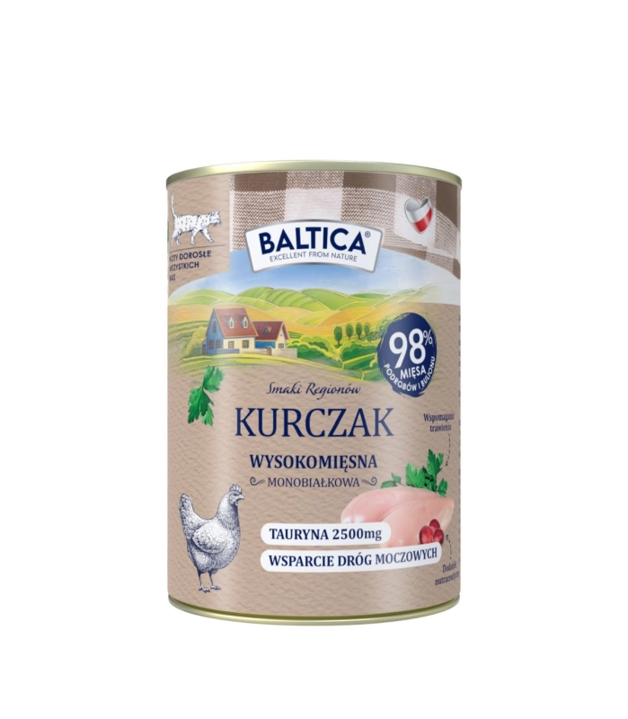 Baltica Smaki Regionów monobiałkowa mokra karma dla kota kurczak 12x 400g  2
