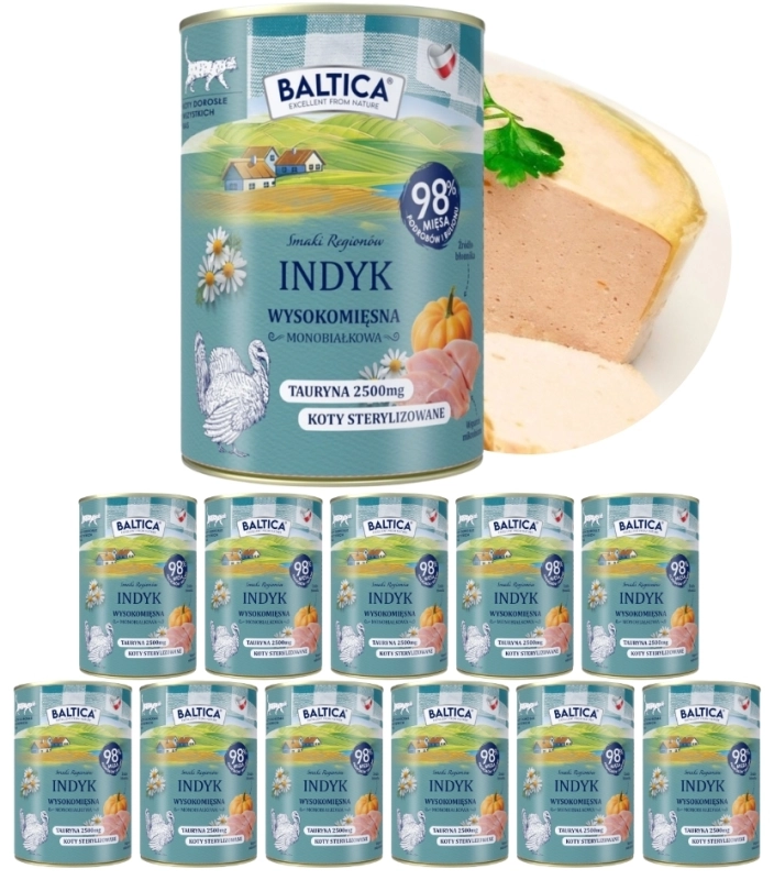 Baltica Smaki Regionów monobiałkowa mokra karma dla kota indyk 12x 400g 3