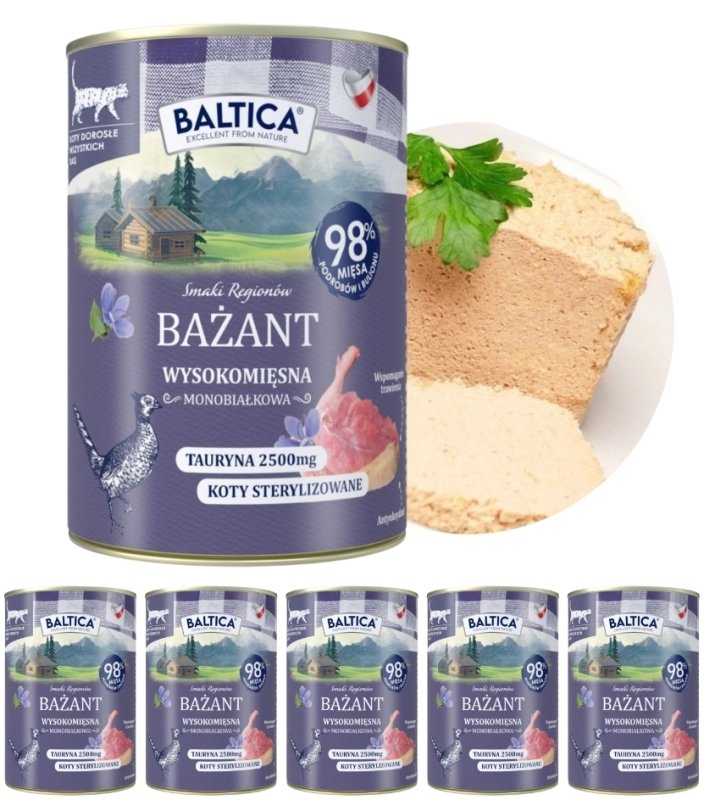 Baltica Smaki Regionów monobiałkowa mokra karma dla kota bażant 6x 400g 4