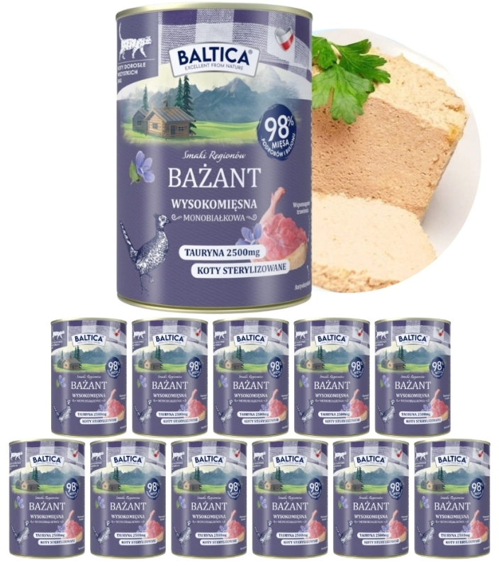 Baltica Smaki Regionów monobiałkowa mokra karma dla kota bażant 12x 400g 4