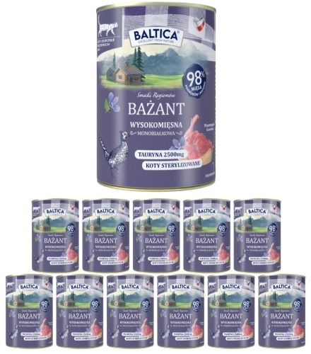 Baltica Smaki Regionów monobiałkowa mokra karma dla kota bażant 12x 400g
