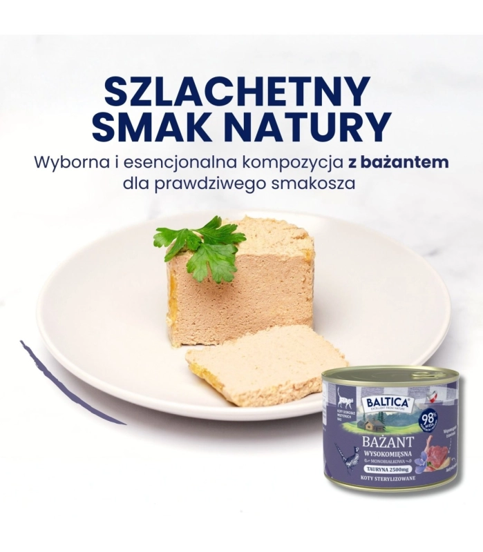 Baltica Smaki Regionów monobiałkowa mokra karma dla kota bażant 6x 400g 2