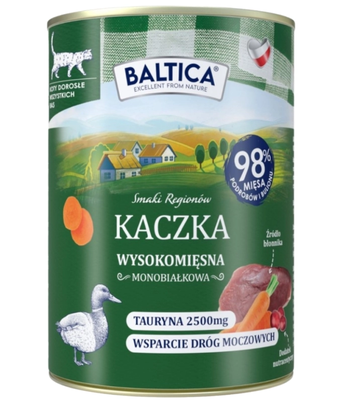 Baltica Smaki Regionów monobiałkowa mokra karma dla kota kaczka 400g 3