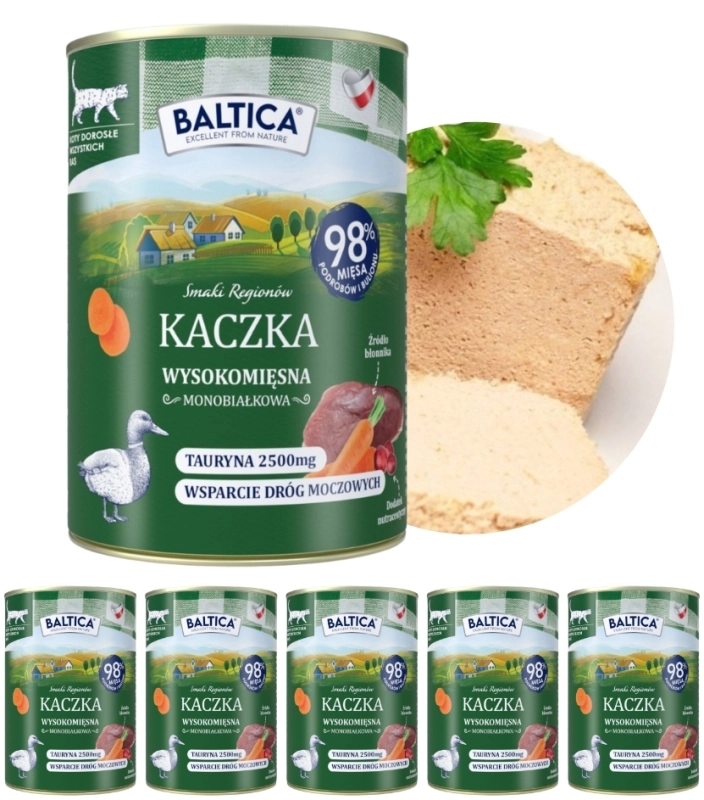Baltica Smaki Regionów monobiałkowa mokra karma dla kota kaczka 6x 400g 4