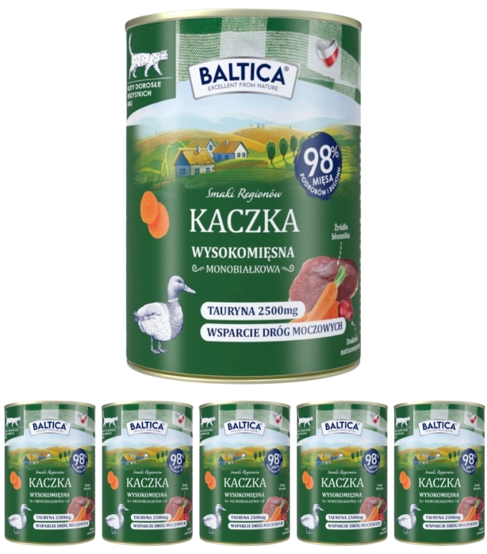 Baltica Smaki Regionów monobiałkowa mokra karma dla kota kaczka 6x 400g
