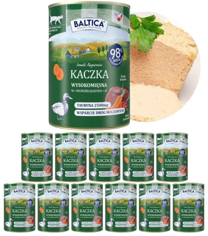 Baltica Smaki Regionów monobiałkowa mokra karma dla kota kaczka 12x 400g 4