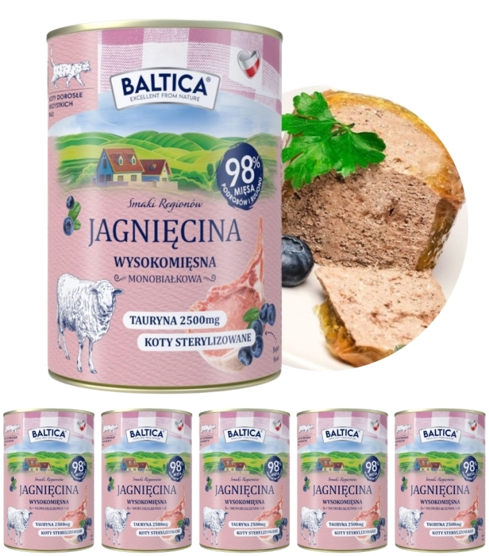 Baltica Smaki Regionów monobiałkowa mokra karma dla kota jagnięcina 6x 400g 4