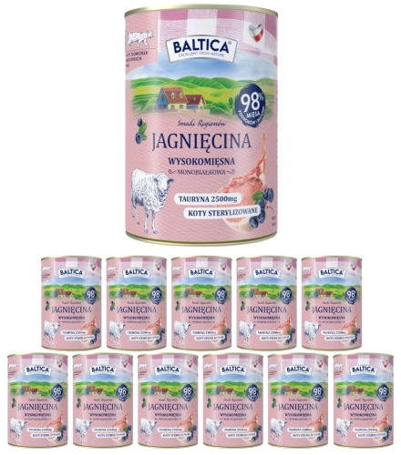 Baltica Smaki Regionów monobiałkowa mokra karma dla kota jagnięcina 12x 400g