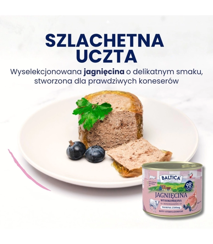 Baltica Smaki Regionów monobiałkowa mokra karma dla kota jagnięcina 12x 400g 2