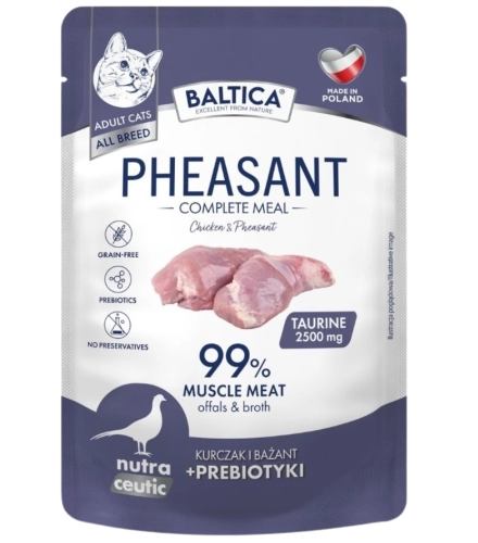Baltica Nutraceutic mokra karma dla kota kurczak bażant z prebiotykami 100g
