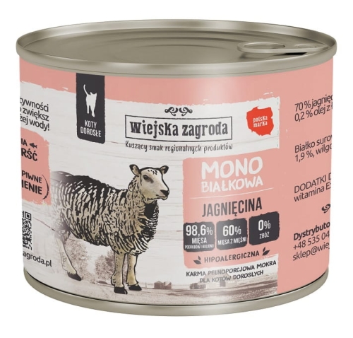 Wiejska Zagroda Kot Monobiałkowa 200g Jagnięcina