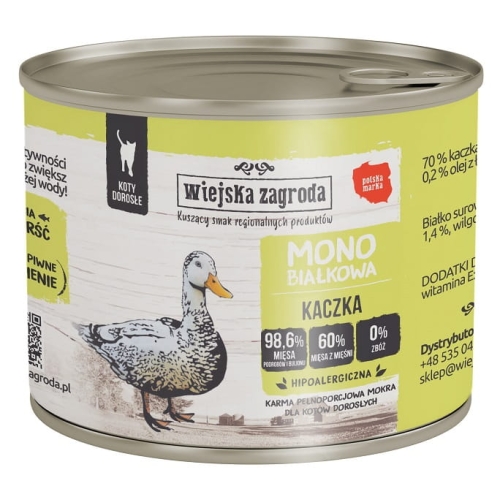 Wiejska Zagroda Kot Monobiałkowa 200g Kaczka