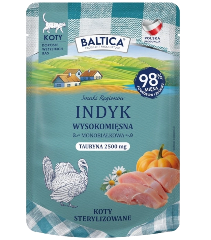 Baltica Smaki Regionów monobiałkowa mokra karma dla kota indyk 100g