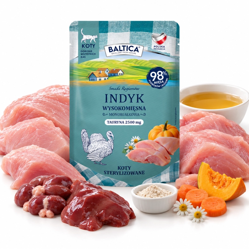 Baltica Smaki Regionów monobiałkowa mokra karma dla kota indyk 10x 100g 1