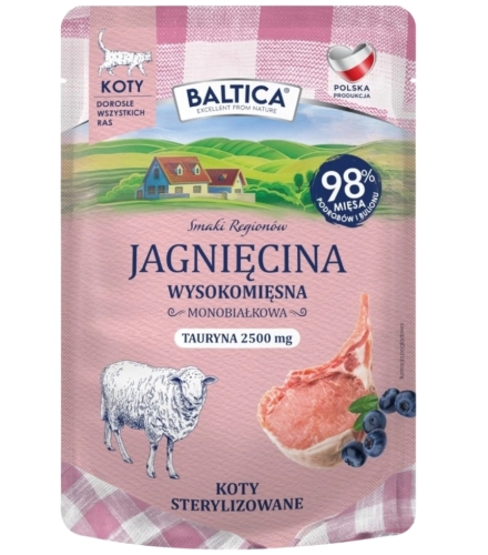 Baltica Smaki Regionów monobiałkowa mokra karma dla kota jagnięcina 100g