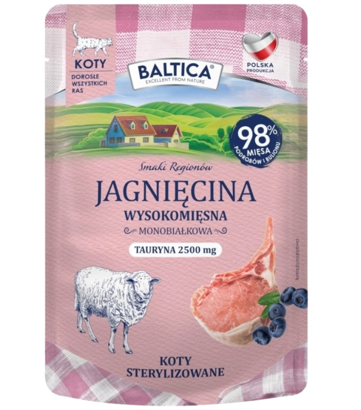 Baltica Smaki Regionów monobiałkowa mokra karma dla kota jagnięcina 10x100g 1