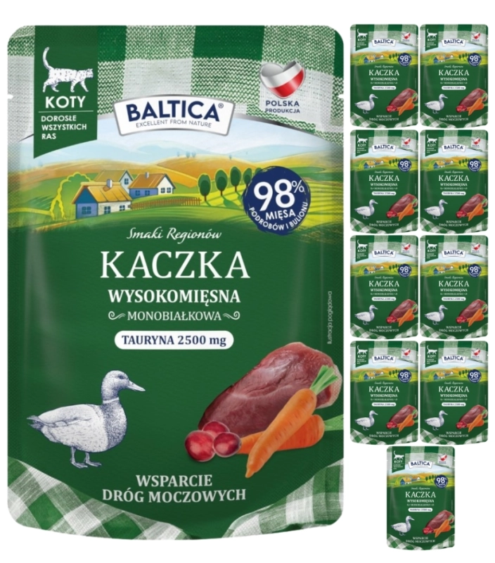 Baltica Smaki Regionów monobiałkowa mokra karma dla kota kaczka 10x 100g