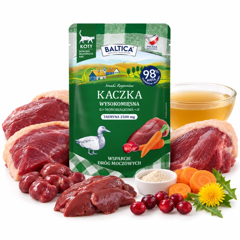 Baltica Smaki Regionów monobiałkowa mokra karma dla kota kaczka 10x 100g 1