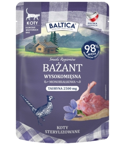 Baltica Smaki Regionów monobiałkowa mokra karma dla kota bażant 100g