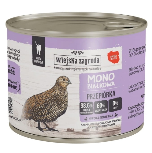 Wiejska Zagroda Kot Monobiałkowa 200g Przepiórka