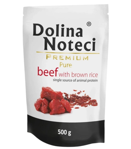 Dolina Noteci Premium Pure mokra karma dla psa wołowina ryż brązowy 500g