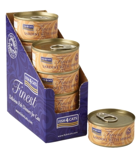 Fish4Cats mokra karma dla kota sardynka z krewetkami naturalna 10x 70g