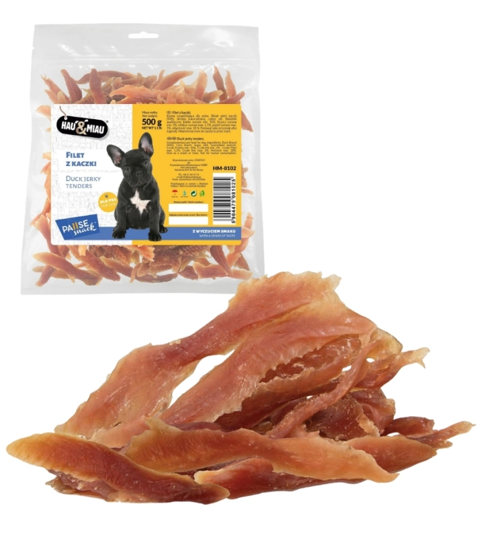 Hau&amp;Miau filety z kaczki naturalny suszony przysmak dla psa 95% mięsa 500g 2